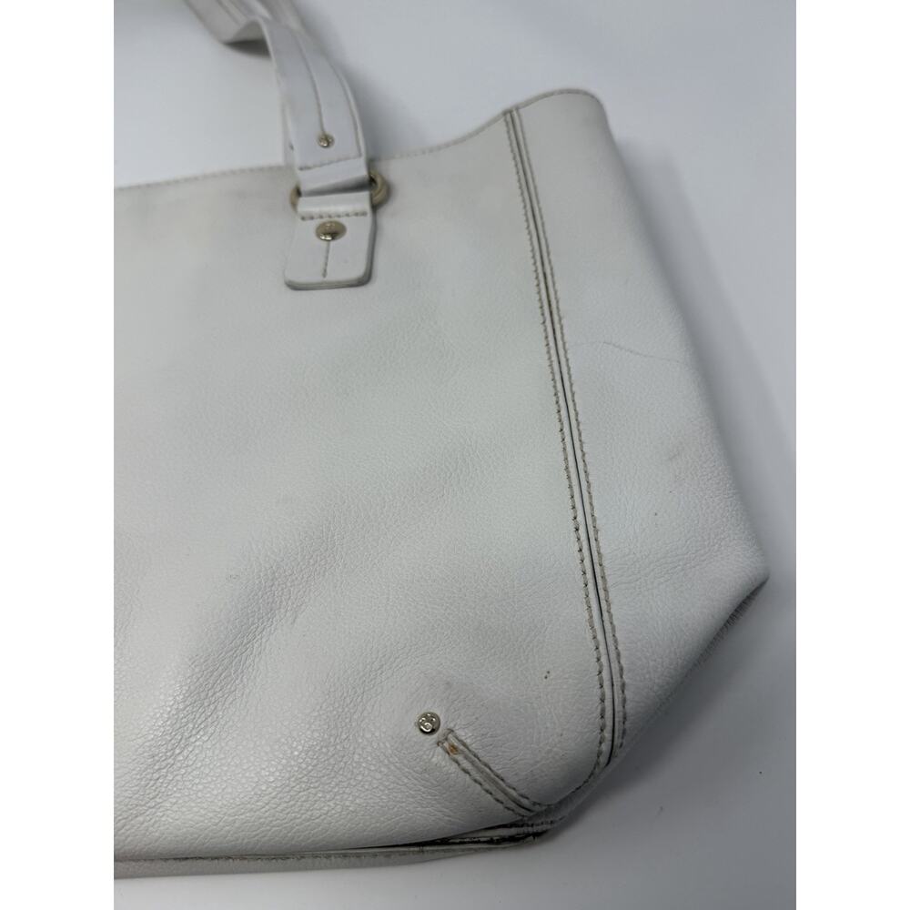 Kate Spade Vintage Pebble Leather Satchel Handbag Purse Tote White Ivory Y2K - Picture 9 of 13